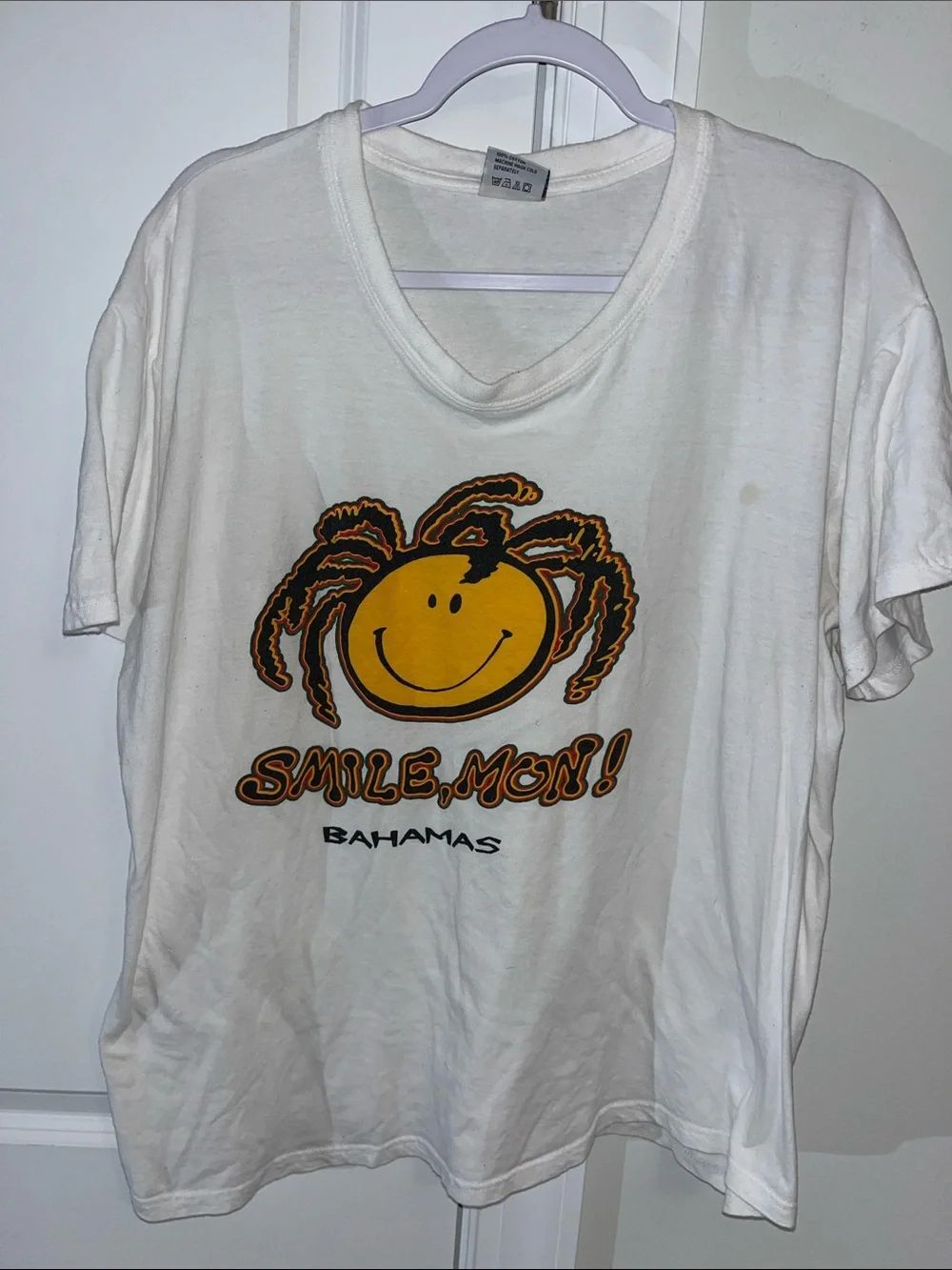 Jamaica Bahamas Tourist T Shirt XL Rastafarian Bob Marley Loves you White Cotton